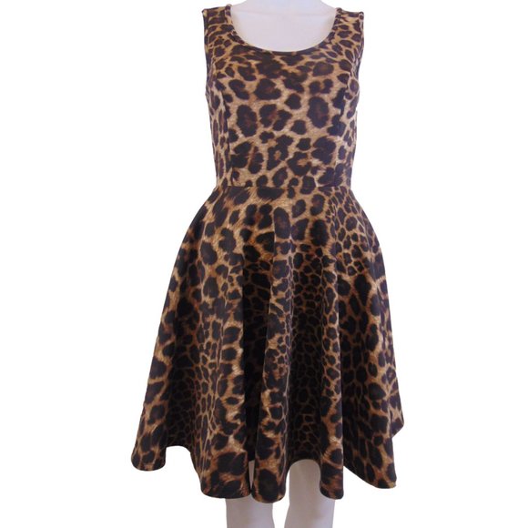 NEW Animal Print Sleeveless Summer Dress Size XS - Picture 1 of 3